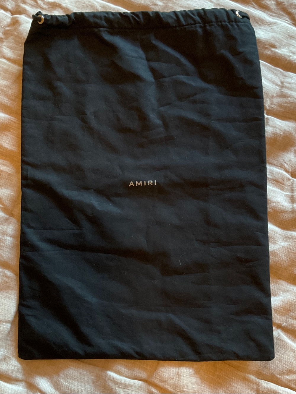 AMIRI Black Drawstring Dust Bag with Center Logo